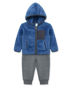 Blue 3Pc Sherpa Set - Lush Lemon - Children&