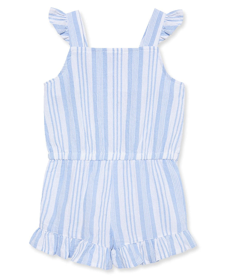 Blue Stripe Woven Romper - Lush Lemon - Children's Clothing - Little Me - 745644907574