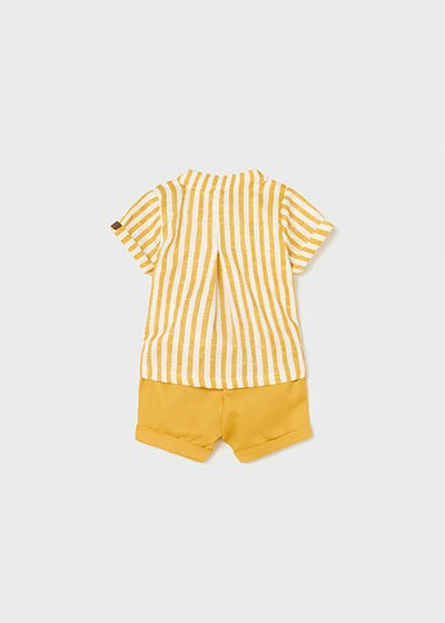 Boys Short & Short Set Pin Stripe - Lush Lemon - Children's Clothing - Mayoral - 8445445795159