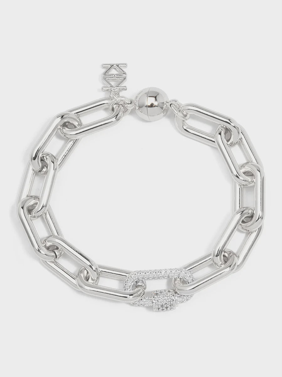 Cable Link Bracelet W/Crystal Link - Lush Lemon - Women's Accessories - Zenzii - 11553