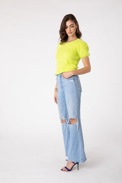 Chelsea Sweater Top - Lush Lemon - Women&