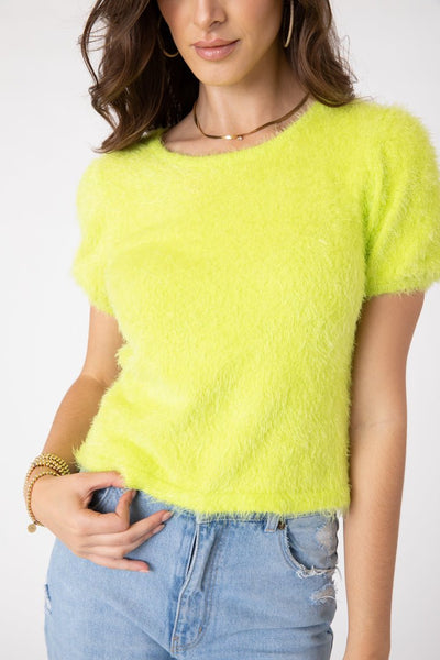 Chelsea Sweater Top - Lush Lemon - Women's Clothing - Sincerely Ours - 13128