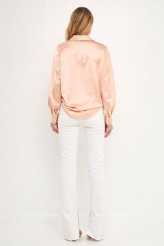 Classic Satin Over Shirt - Lush Lemon - Women&