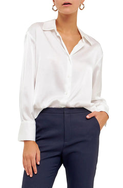 Classic Satin Over Shirt - Lush Lemon - Women&