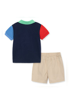 Color Block Polo Short Set - Lush Lemon - Children&