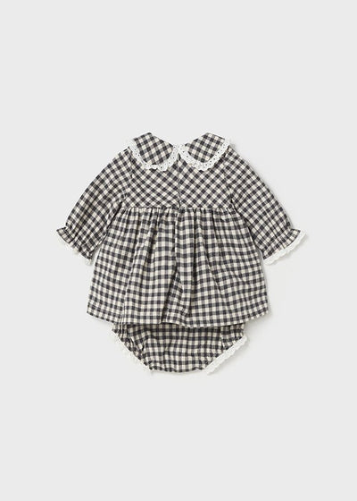 Cotton Gingham Dress W/Bloomers