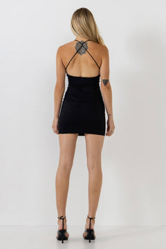 Cross Back Strappy Mini Dress - Lush Lemon - Women&