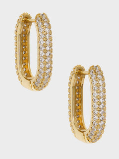 Crystal U-Shape Huggie Earring