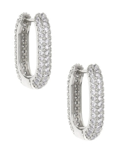 Crystal U-Shape Huggie Earring