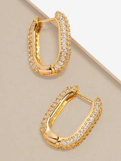 Crystal U-Shape Huggie Earring