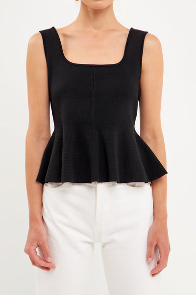Flare Detail Knit Top