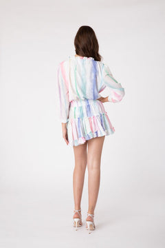 Freya Dress Watercolor Rainbow - Lush Lemon - Women&