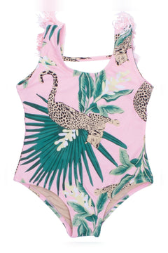 Fringe Back 1PC Swimsuit - Lush Lemon - Children&
