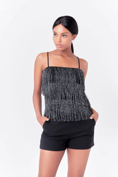 Fringe Tiered Top - Lush Lemon - Women&