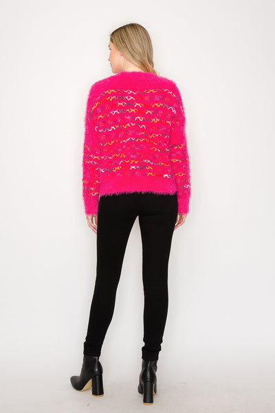 Fuzzy Fun Sweater - Lush Lemon - Women's Clothing - GPD - 2232231