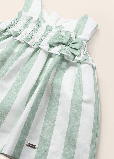 Girls Linen Striped Dress Aqua - Lush Lemon - General - Mayoral - 8445445815666