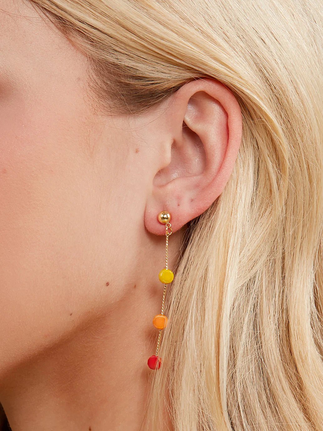 Glass Color Drop Earring - Lush Lemon - Women's Accessories - Zenzii - 285628561