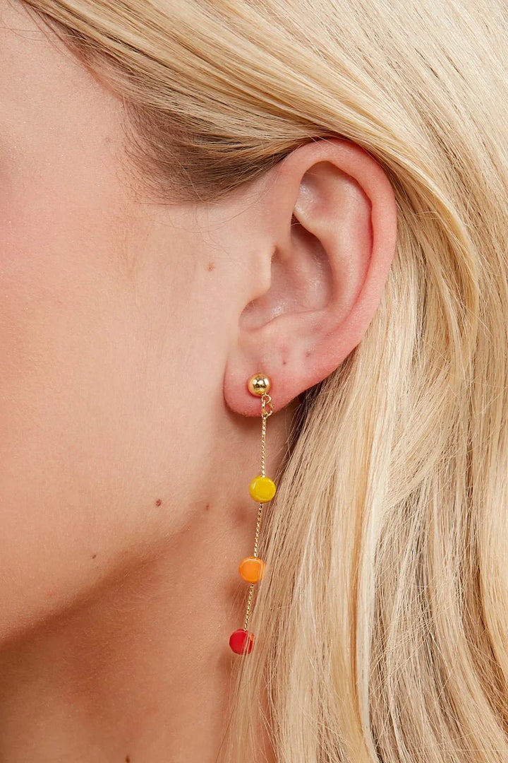 Glass Color Drop Earring - Lush Lemon - Women's Accessories - Zenzii - 285628561