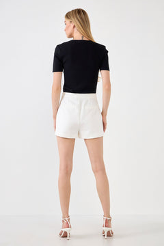 Gold Color Button Detail Shorts - Lush Lemon - General - Endless Rose - 192934428170