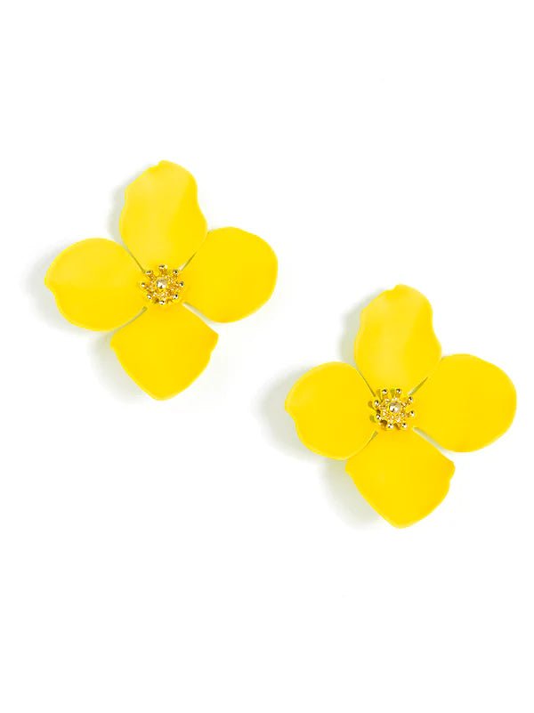 Greta Flower Stud Earring - Lush Lemon - Women's Accessories - Zenzii - 260226029