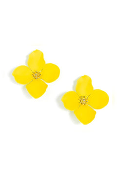 Greta Flower Stud Earring - Lush Lemon - Women&