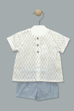 Idun Boys Polo &amp; Short Set Blue - Lush Lemon - Children&