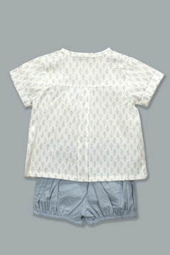 Idun Boys Polo &amp; Short Set Blue - Lush Lemon - Children&