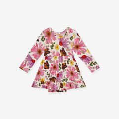 Kaavia Long Sleeve Ruffled Bodysuit Dress - Lush Lemon - Children&