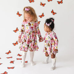 Kaavia Long Sleeve Ruffled Bodysuit Dress - Lush Lemon - Children&