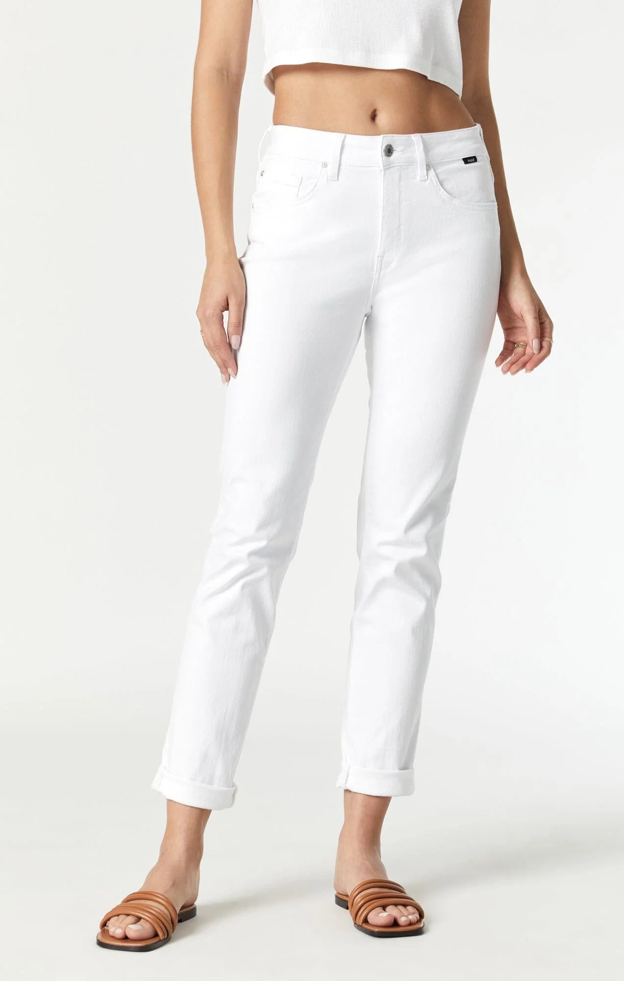 Kathleen Slim Boyfriend Jeans White - Lush Lemon - Women's Clothing - Mavi - 8683696236759