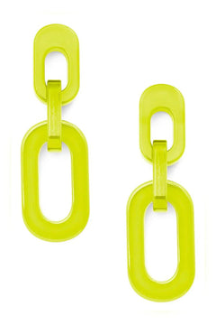 Kelsey Resin Cable Earring - Lush Lemon - Women&