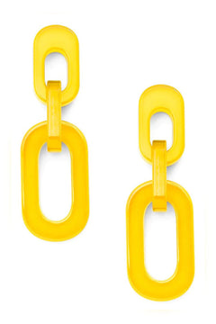 Kelsey Resin Cable Earring - Lush Lemon - Women&
