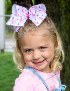 King Birthday Themed Printed Hair Bows - Lush Lemon - Children&