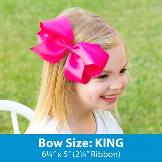 King Birthday Themed Printed Hair Bows - Lush Lemon - Children's Accessories - Wee Ones - 169816985