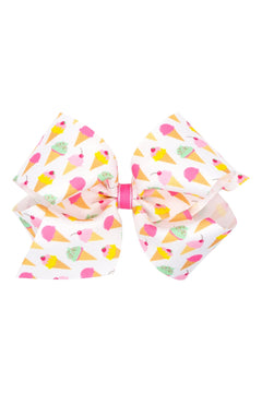 King Birthday Themed Printed Hair Bows - Lush Lemon - Children&