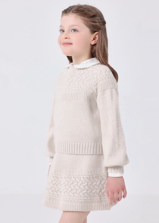 Knit Skirt & Sweater Set - Lush Lemon - Children's Clothing - Mayoral - 8445445983907
