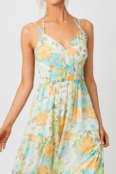 Layla Long Tiered Dress - Lush Lemon - Women&