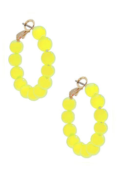 Leila Glass Bead Earring - Lush Lemon - Women&
