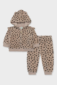Leopard 2Pc Hoodie Set - Lush Lemon - Children&