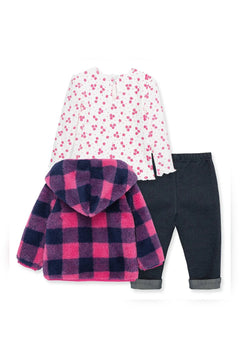 Lilac Check 3Pc Sherpa Set - Lush Lemon - Children&