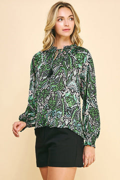 Long Sleeve Satin Top - Lush Lemon - Women&