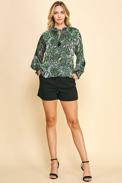 Long Sleeve Satin Top - Lush Lemon - Women&