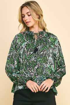 Long Sleeve Satin Top - Lush Lemon - Women&