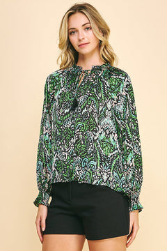 Long Sleeve Satin Top - Lush Lemon - Women&