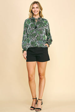 Long Sleeve Satin Top - Lush Lemon - Women&