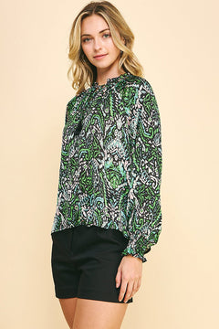Long Sleeve Satin Top - Lush Lemon - Women&