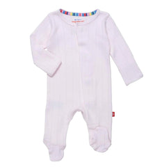 Love Lines Pointelle Footie Tofu Cotton - Lush Lemon - Children&