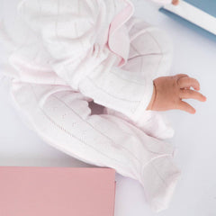 Love Lines Pointelle Footie Tofu Cotton - Lush Lemon - Children&