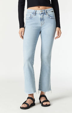 Mid Rise Anika Cropped Flare Jeans - Lush Lemon - Women&