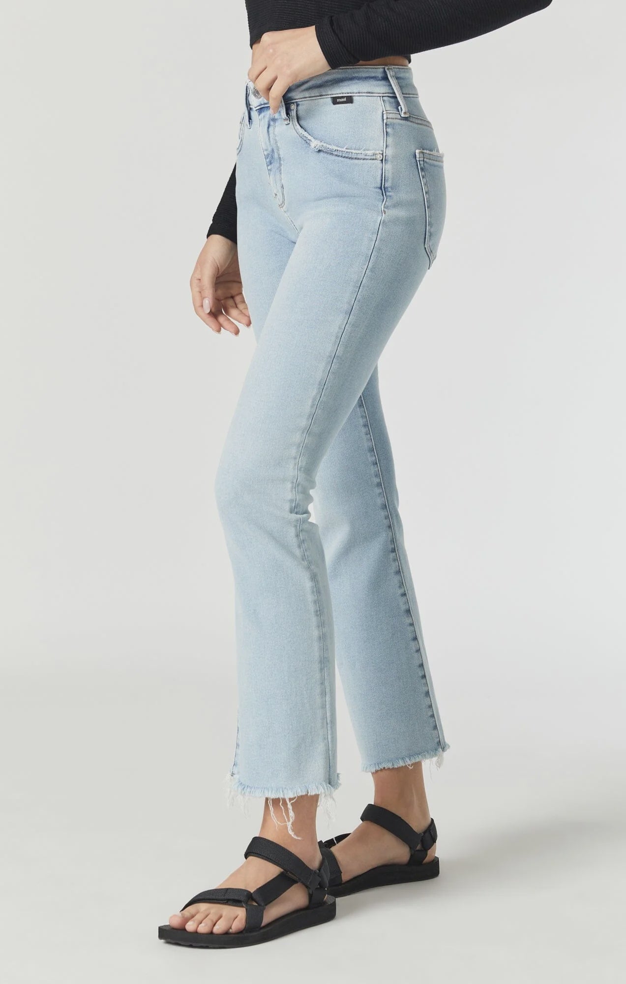 Mid Rise Anika Cropped Flare Jeans - Lush Lemon - Women's Clothing - Mavi - 8683696059280